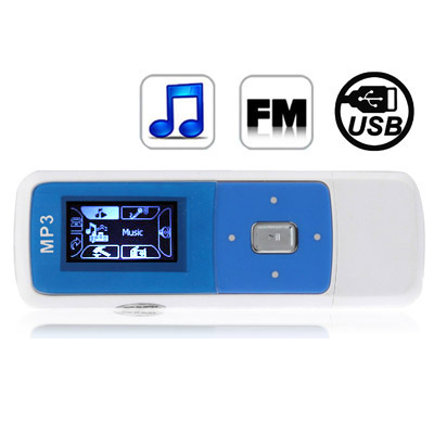 8GB MP3 Player with LCD Screen, Support FM Radio, Use as USB Flash Disk (Blue)